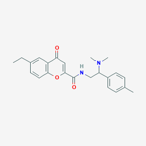 molecular formula C23H26N2O3 B11326549 N-[2-(dimethylamino)-2-(4-methylphenyl)ethyl]-6-ethyl-4-oxo-4H-chromene-2-carboxamide 