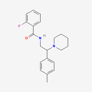 2-fluoro-N-[2-(4-methylphenyl)-2-(piperidin-1-yl)ethyl]benzamide