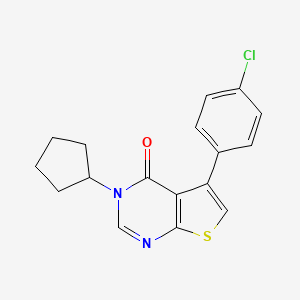 molecular formula C17H15ClN2OS B11326591 5-(4-chlorophenyl)-3-cyclopentylthieno[2,3-d]pyrimidin-4(3H)-one 