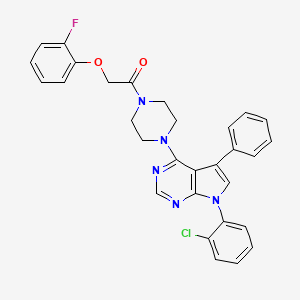 1-{4-[7-(2-chlorophenyl)-5-phenyl-7H-pyrrolo[2,3-d]pyrimidin-4-yl]piperazin-1-yl}-2-(2-fluorophenoxy)ethanone