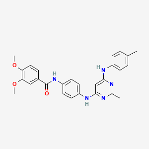 3,4-dimethoxy-N-[4-({2-methyl-6-[(4-methylphenyl)amino]pyrimidin-4-yl}amino)phenyl]benzamide