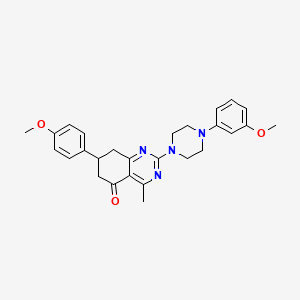 molecular formula C27H30N4O3 B11326628 7-(4-methoxyphenyl)-2-[4-(3-methoxyphenyl)piperazin-1-yl]-4-methyl-7,8-dihydroquinazolin-5(6H)-one 