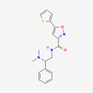 molecular formula C18H19N3O2S B11326638 N-[2-(dimethylamino)-2-phenylethyl]-5-(thiophen-2-yl)-1,2-oxazole-3-carboxamide 