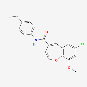 molecular formula C20H18ClNO3 B11326645 7-chloro-N-(4-ethylphenyl)-9-methoxy-1-benzoxepine-4-carboxamide 