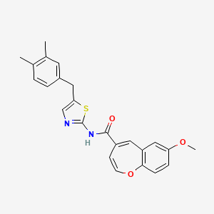 N-[5-(3,4-dimethylbenzyl)-1,3-thiazol-2-yl]-7-methoxy-1-benzoxepine-4-carboxamide