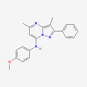 molecular formula C21H20N4O B11326675 N-(4-methoxyphenyl)-3,5-dimethyl-2-phenylpyrazolo[1,5-a]pyrimidin-7-amine 