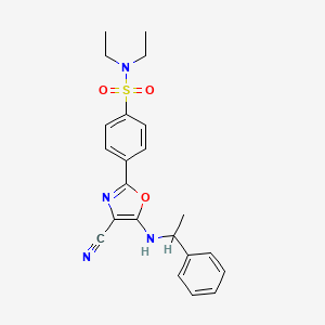 4-{4-cyano-5-[(1-phenylethyl)amino]-1,3-oxazol-2-yl}-N,N-diethylbenzenesulfonamide