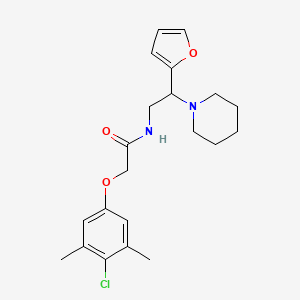 2-(4-chloro-3,5-dimethylphenoxy)-N-[2-(furan-2-yl)-2-(piperidin-1-yl)ethyl]acetamide