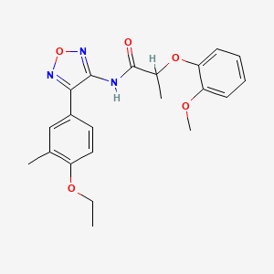 molecular formula C21H23N3O5 B11326704 N-[4-(4-ethoxy-3-methylphenyl)-1,2,5-oxadiazol-3-yl]-2-(2-methoxyphenoxy)propanamide 