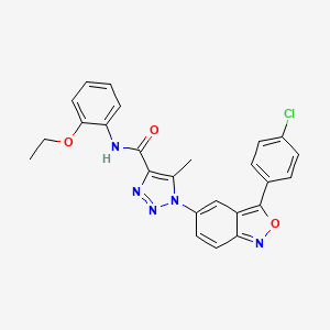 molecular formula C25H20ClN5O3 B11326708 1-[3-(4-chlorophenyl)-2,1-benzoxazol-5-yl]-N-(2-ethoxyphenyl)-5-methyl-1H-1,2,3-triazole-4-carboxamide 