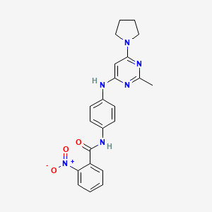 N-(4-{[2-Methyl-6-(pyrrolidin-1-YL)pyrimidin-4-YL]amino}phenyl)-2-nitrobenzamide