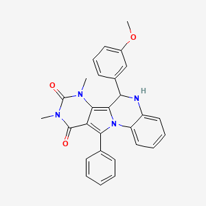 9-(3-methoxyphenyl)-12,14-dimethyl-17-phenyl-1,8,12,14-tetrazatetracyclo[8.7.0.02,7.011,16]heptadeca-2,4,6,10,16-pentaene-13,15-dione