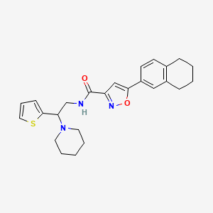 N-[2-(piperidin-1-yl)-2-(thiophen-2-yl)ethyl]-5-(5,6,7,8-tetrahydronaphthalen-2-yl)-1,2-oxazole-3-carboxamide