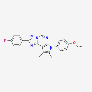 molecular formula C23H20FN5O B11326745 7-(4-ethoxyphenyl)-2-(4-fluorophenyl)-8,9-dimethyl-7H-pyrrolo[3,2-e][1,2,4]triazolo[1,5-c]pyrimidine 