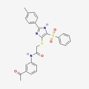 molecular formula C26H23N3O4S2 B11326771 N-(3-acetylphenyl)-2-{[2-(4-methylphenyl)-4-(phenylsulfonyl)-1H-imidazol-5-yl]sulfanyl}acetamide 