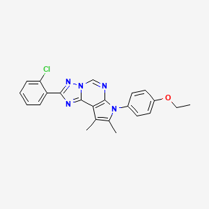 molecular formula C23H20ClN5O B11326779 2-(2-chlorophenyl)-7-(4-ethoxyphenyl)-8,9-dimethyl-7H-pyrrolo[3,2-e][1,2,4]triazolo[1,5-c]pyrimidine 