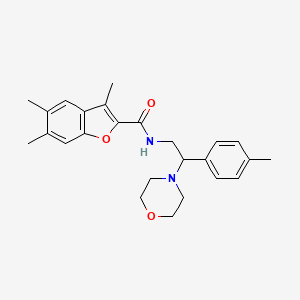 molecular formula C25H30N2O3 B11326812 3,5,6-trimethyl-N-[2-(4-methylphenyl)-2-(morpholin-4-yl)ethyl]-1-benzofuran-2-carboxamide 