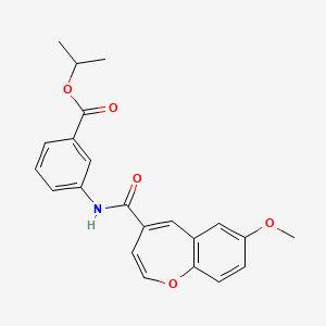 molecular formula C22H21NO5 B11326846 Propan-2-yl 3-{[(7-methoxy-1-benzoxepin-4-yl)carbonyl]amino}benzoate 