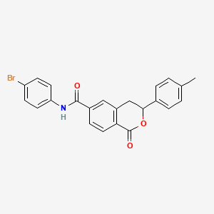 molecular formula C23H18BrNO3 B11326853 N-(4-bromophenyl)-3-(4-methylphenyl)-1-oxo-3,4-dihydro-1H-isochromene-6-carboxamide 