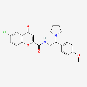 6-chloro-N-[2-(4-methoxyphenyl)-2-(pyrrolidin-1-yl)ethyl]-4-oxo-4H-chromene-2-carboxamide