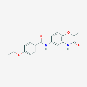 molecular formula C18H18N2O4 B11326880 4-ethoxy-N-(2-methyl-3-oxo-3,4-dihydro-2H-1,4-benzoxazin-6-yl)benzamide 