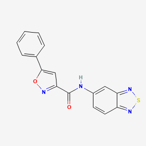 molecular formula C16H10N4O2S B11326896 N-(2,1,3-benzothiadiazol-5-yl)-5-phenyl-1,2-oxazole-3-carboxamide 