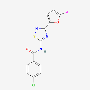 molecular formula C13H7ClIN3O2S B11326916 4-chloro-N-[3-(5-iodofuran-2-yl)-1,2,4-thiadiazol-5-yl]benzamide 