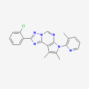 molecular formula C21H17ClN6 B11326924 2-(2-Chlorophenyl)-8,9-dimethyl-7-(3-methyl-2-pyridyl)-7H-pyrrolo[3,2-E][1,2,4]triazolo[1,5-C]pyrimidine 