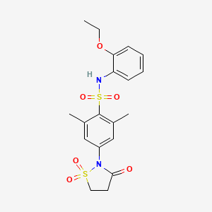 molecular formula C19H22N2O6S2 B11326943 4-(1,1-Dioxido-3-oxo-2-isothiazolidinyl)-N-(2-ethoxyphenyl)-2,6-dimethylbenzenesulfonamide CAS No. 1015570-44-1