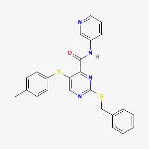 2-(benzylsulfanyl)-5-[(4-methylphenyl)sulfanyl]-N-(pyridin-3-yl)pyrimidine-4-carboxamide