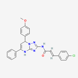 (2E)-3-(4-chlorophenyl)-N-[7-(4-methoxyphenyl)-5-phenyl-3,7-dihydro[1,2,4]triazolo[1,5-a]pyrimidin-2-yl]prop-2-enamide