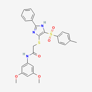 molecular formula C26H25N3O5S2 B11326973 N-(3,5-dimethoxyphenyl)-2-({4-[(4-methylphenyl)sulfonyl]-2-phenyl-1H-imidazol-5-yl}sulfanyl)acetamide 