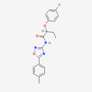 molecular formula C19H18FN3O3 B11326975 2-(4-fluorophenoxy)-N-[5-(4-methylphenyl)-1,2,4-oxadiazol-3-yl]butanamide 