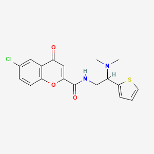 molecular formula C18H17ClN2O3S B11326976 6-chloro-N-[2-(dimethylamino)-2-(thiophen-2-yl)ethyl]-4-oxo-4H-chromene-2-carboxamide 