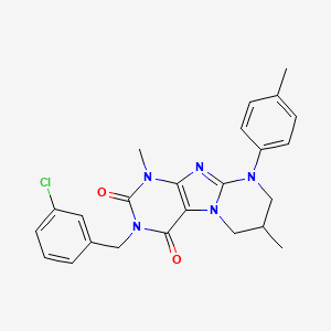 3-[(3-chlorophenyl)methyl]-1,7-dimethyl-9-(4-methylphenyl)-7,8-dihydro-6H-purino[7,8-a]pyrimidine-2,4-dione