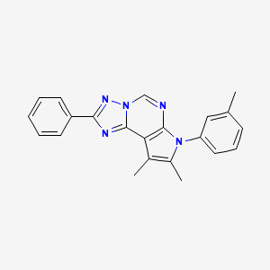 molecular formula C22H19N5 B11326992 8,9-dimethyl-7-(3-methylphenyl)-2-phenyl-7H-pyrrolo[3,2-e][1,2,4]triazolo[1,5-c]pyrimidine 