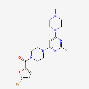 molecular formula C19H25BrN6O2 B11327003 (5-Bromofuran-2-yl)(4-(2-methyl-6-(4-methylpiperazin-1-yl)pyrimidin-4-yl)piperazin-1-yl)methanone 