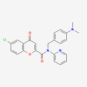 6-chloro-N-[4-(dimethylamino)benzyl]-4-oxo-N-(pyridin-2-yl)-4H-chromene-2-carboxamide