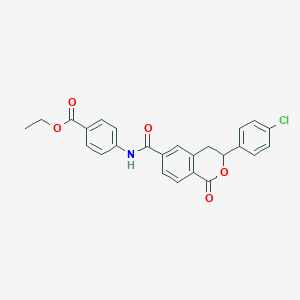 molecular formula C25H20ClNO5 B11327010 ethyl 4-({[3-(4-chlorophenyl)-1-oxo-3,4-dihydro-1H-isochromen-6-yl]carbonyl}amino)benzoate 