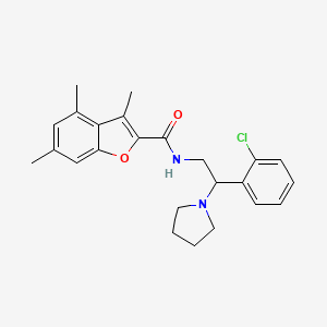 N-[2-(2-chlorophenyl)-2-(pyrrolidin-1-yl)ethyl]-3,4,6-trimethyl-1-benzofuran-2-carboxamide