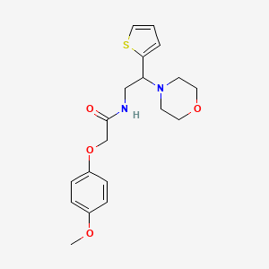 2-(4-methoxyphenoxy)-N-[2-(morpholin-4-yl)-2-(thiophen-2-yl)ethyl]acetamide