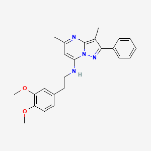 molecular formula C24H26N4O2 B11327078 N-[2-(3,4-dimethoxyphenyl)ethyl]-3,5-dimethyl-2-phenylpyrazolo[1,5-a]pyrimidin-7-amine 