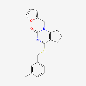 molecular formula C20H20N2O2S B11327088 1-(furan-2-ylmethyl)-4-((3-methylbenzyl)thio)-6,7-dihydro-1H-cyclopenta[d]pyrimidin-2(5H)-one 