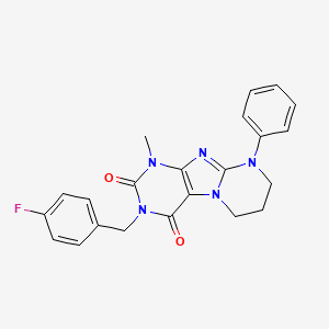 3-[(4-fluorophenyl)methyl]-1-methyl-9-phenyl-1H,2H,3H,4H,6H,7H,8H,9H-pyrimido[1,2-g]purine-2,4-dione