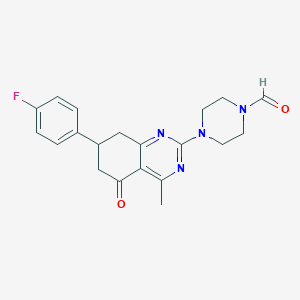 4-[7-(4-Fluorophenyl)-4-methyl-5-oxo-5,6,7,8-tetrahydroquinazolin-2-yl]piperazine-1-carbaldehyde