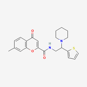 7-methyl-4-oxo-N-[2-(piperidin-1-yl)-2-(thiophen-2-yl)ethyl]-4H-chromene-2-carboxamide