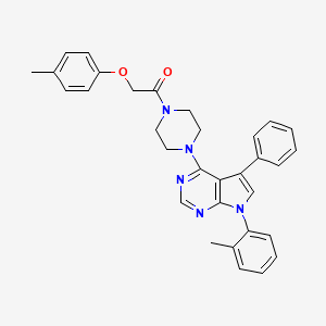 2-(4-methylphenoxy)-1-{4-[7-(2-methylphenyl)-5-phenyl-7H-pyrrolo[2,3-d]pyrimidin-4-yl]piperazin-1-yl}ethanone