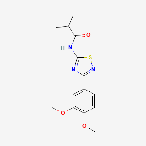 molecular formula C14H17N3O3S B11327161 N-[3-(3,4-dimethoxyphenyl)-1,2,4-thiadiazol-5-yl]-2-methylpropanamide 