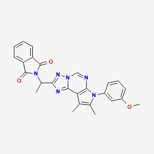 2-{1-[7-(3-methoxyphenyl)-8,9-dimethyl-7H-pyrrolo[3,2-e][1,2,4]triazolo[1,5-c]pyrimidin-2-yl]ethyl}-1H-isoindole-1,3(2H)-dione