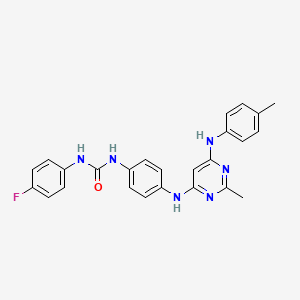 molecular formula C25H23FN6O B11327190 1-(4-Fluorophenyl)-3-(4-((2-methyl-6-(p-tolylamino)pyrimidin-4-yl)amino)phenyl)urea 